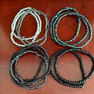 Set of 13 Seed Bead Stretch Bracelets #511